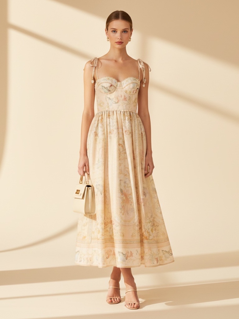 Sold Zimmermann Lucky Corset Midi Dress Size0 - Picture 2 of 6